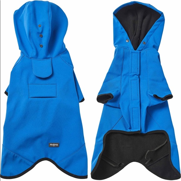 Blueberry Pet 24" Waterproof Soft shell Hooded Raincoat w/ Leash & Harness Hole. - Picture 2 of 7
